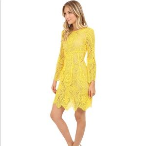 NWT TRINA TURK LYN DRESS YELLOW BOHO STYLE SZ 6