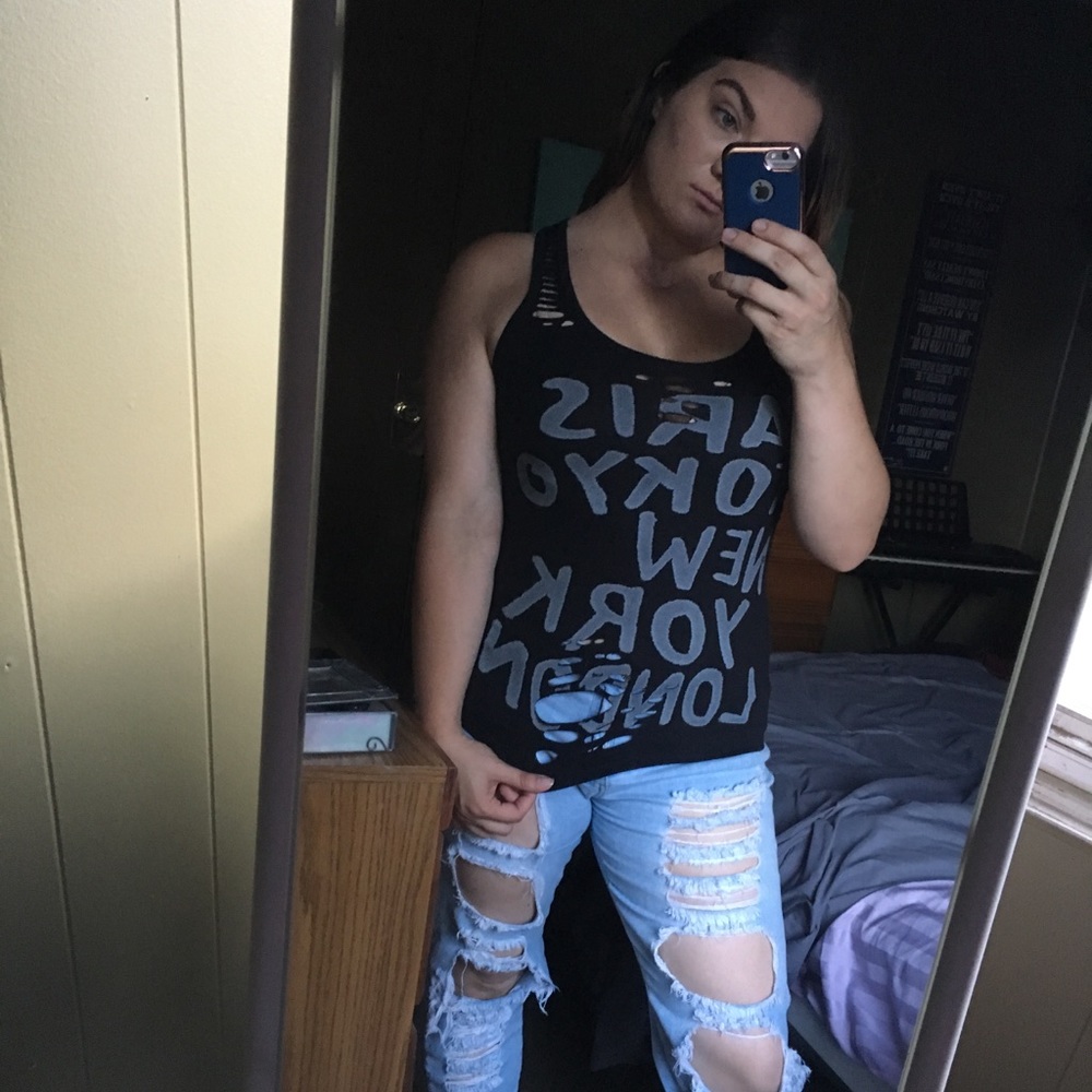 FRZ distressed tank top