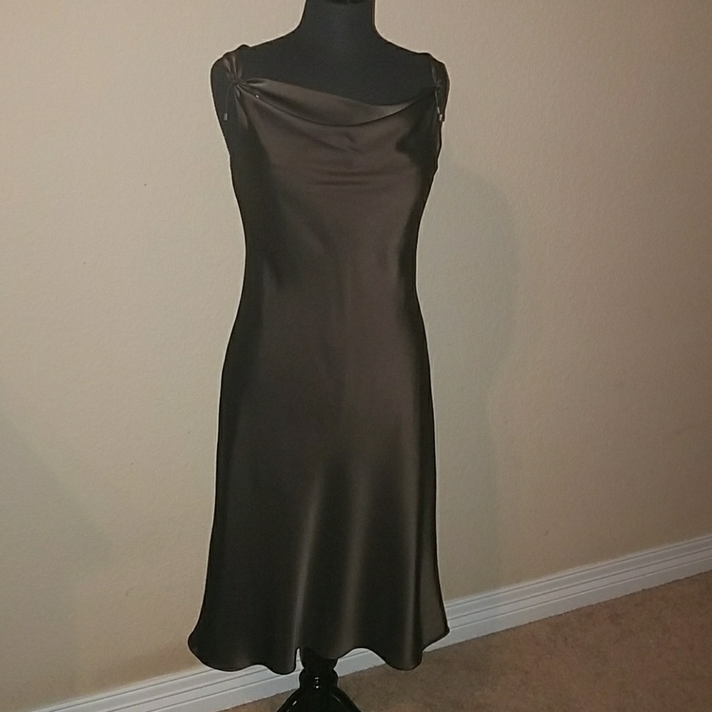 Brown satin dress