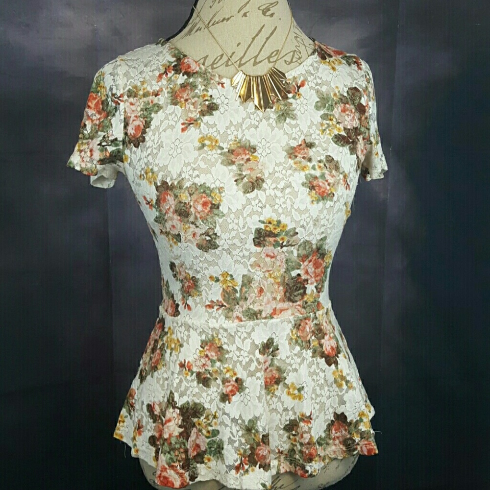 Lace Peplum Top