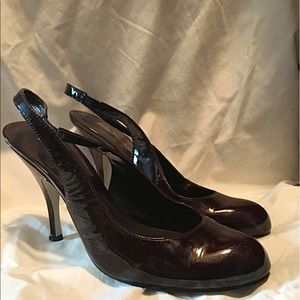 Enzo Angiolini dark purple sling back pumps