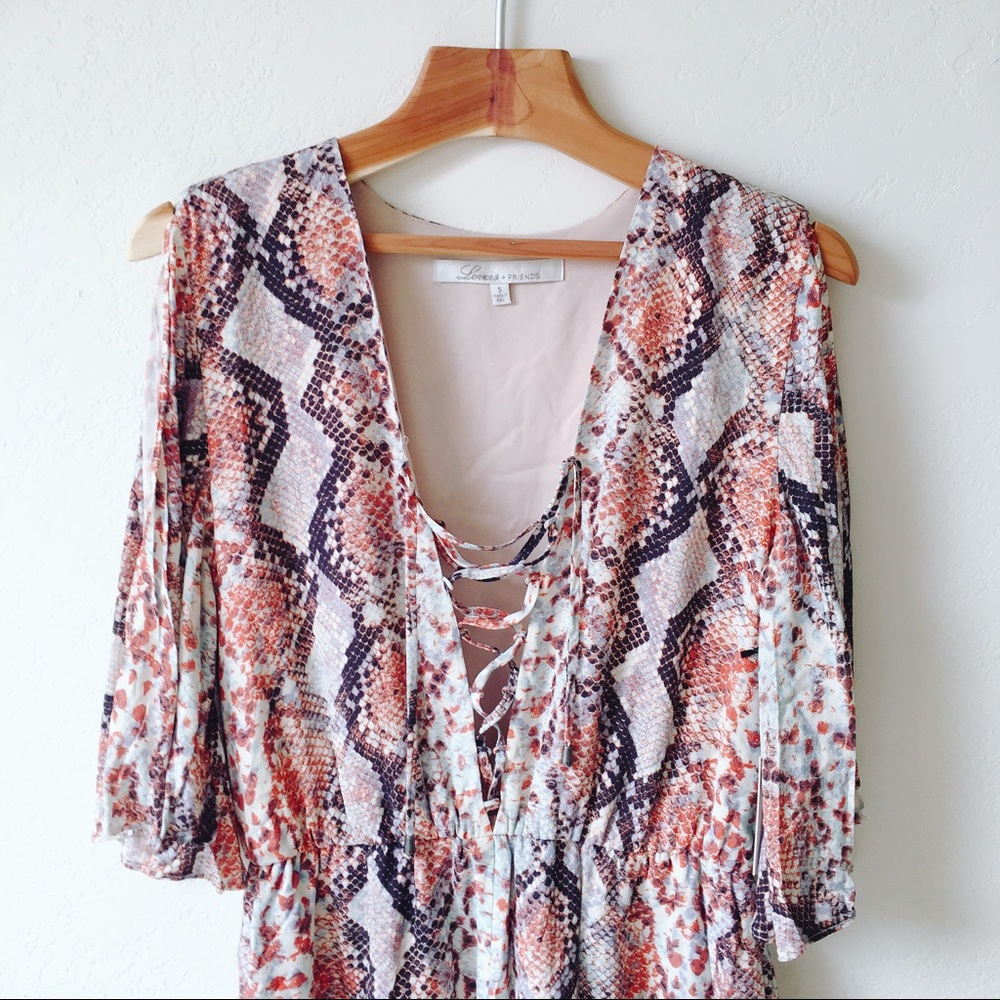 Lovers + Friends Dusty Python Printed Romper - Picture 4 of 8