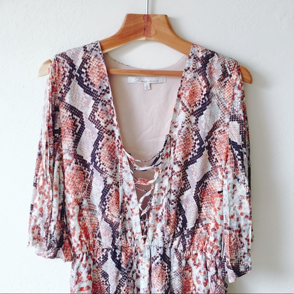 Lovers + Friends Dusty Python Printed Romper - Picture 4 of 8