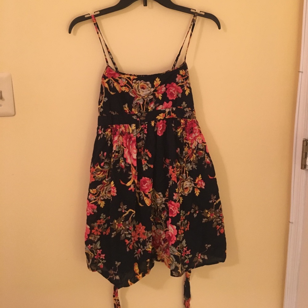 Navy blue floral dress multicolored.