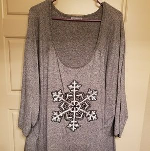 Catherine's sequin snowflake shirt