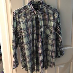 Plaid long sleeve button up