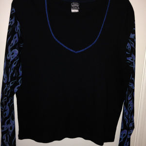 Thunderwear flame mesh sleeve top