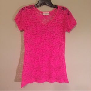 🛍Hot Pink sheer blouse