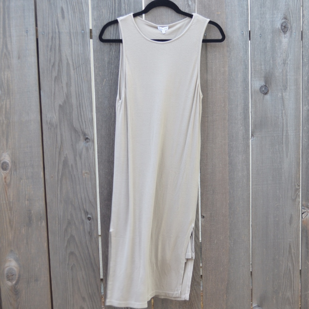 Splendid Ribbed Knit Double Layer Tank Dress