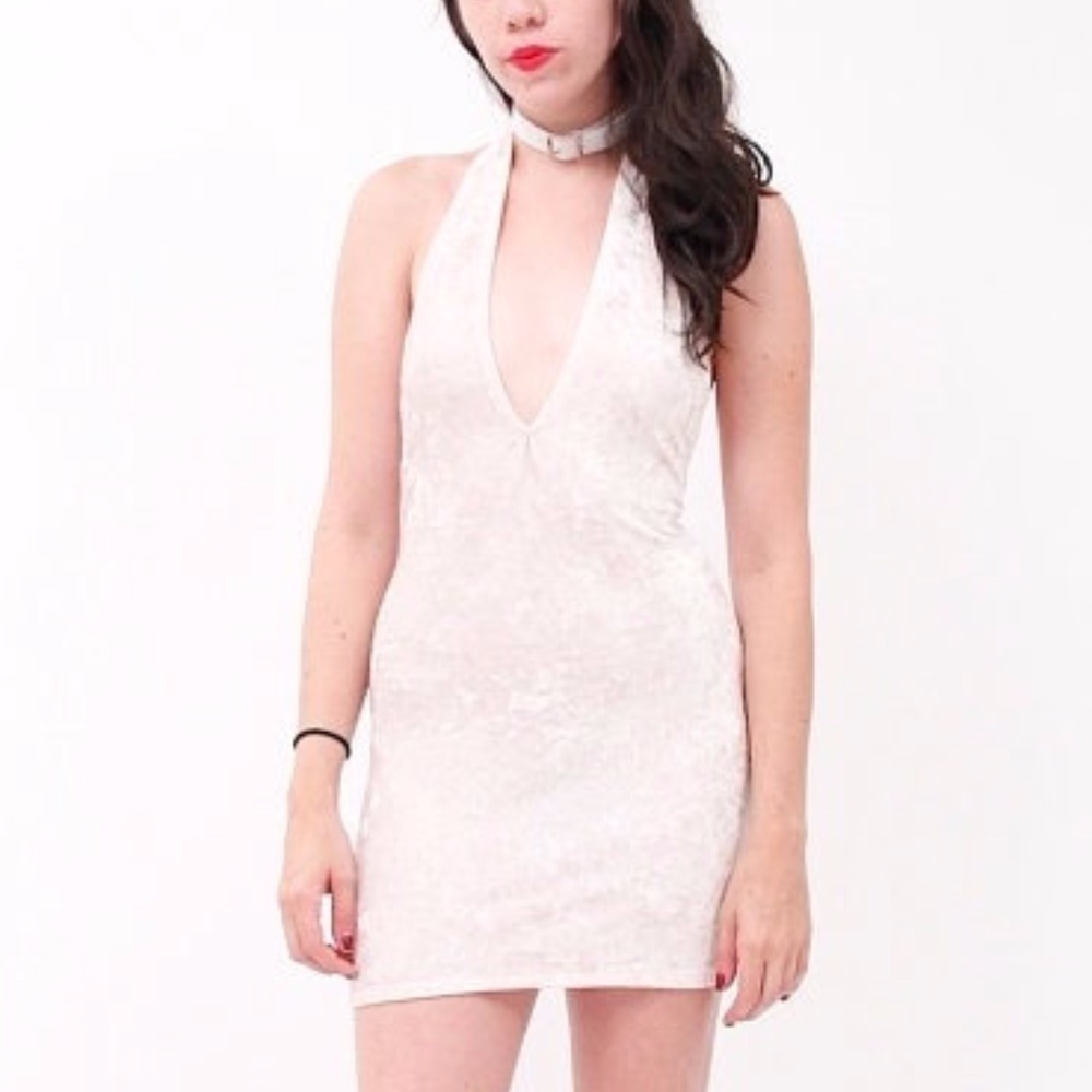 90s Vintage Velvet Halter Dress
