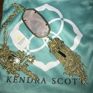 Kendra Scott Gold and Rose Quartz Rayne Necklace