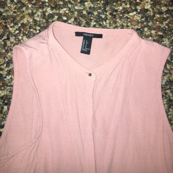 Forever 21 Light Pink Sleeveless Button Up Blouse - Picture 5 of 6