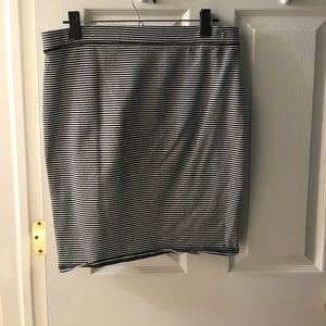 Black and white striped skirt