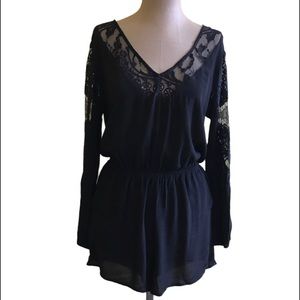 Black lace Romper