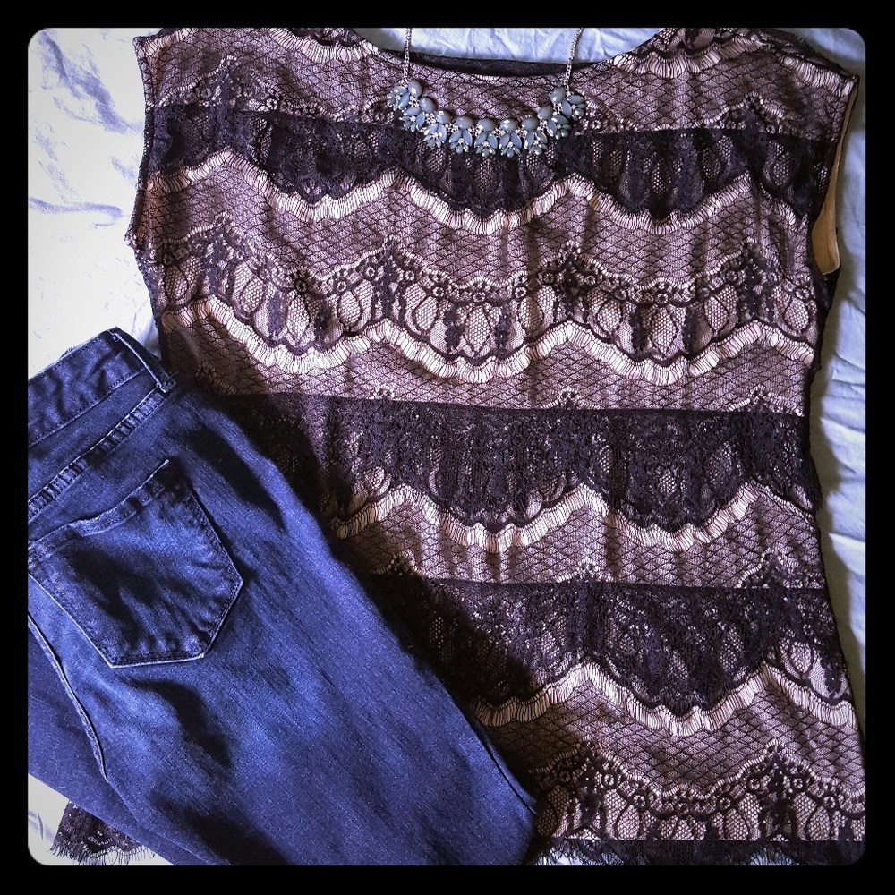 Ann Taylor Black Lace Top
