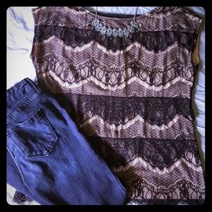 Ann Taylor Black Lace Top