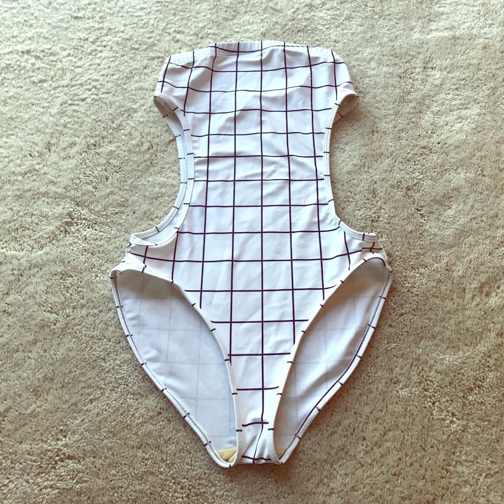 American Apparel strapless one piece swim suit