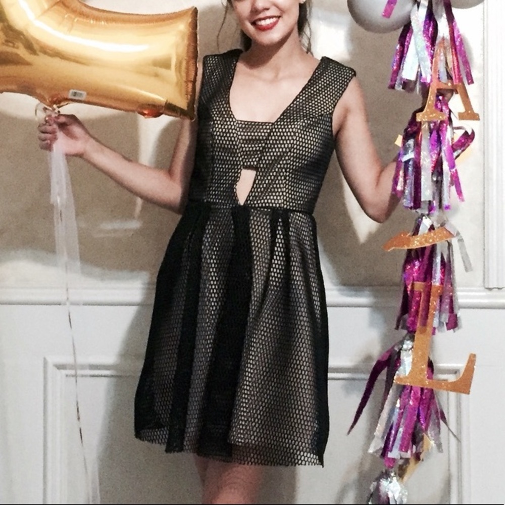 Black/nude dress