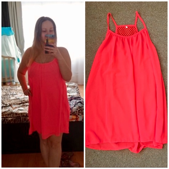 Chiffon 2-Layer Beach Coverup Dress in Pink NWT - Picture 4 of 8
