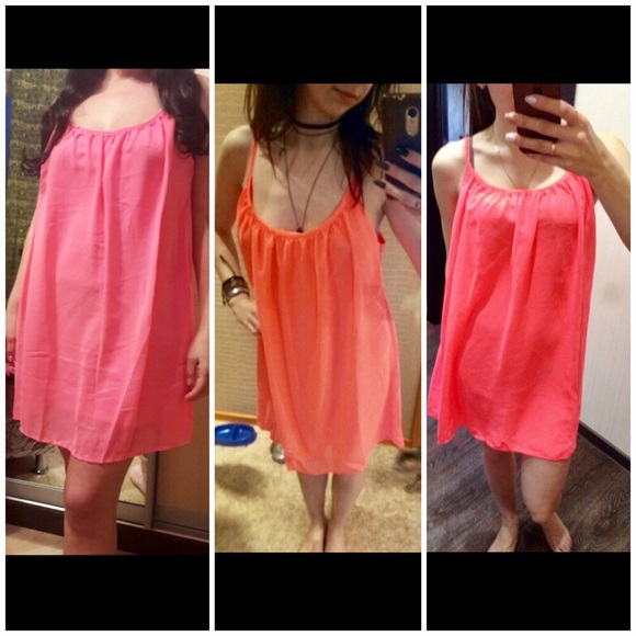Chiffon 2-Layer Beach Coverup Dress in Pink NWT - Picture 5 of 8