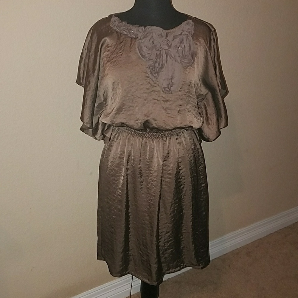 Brown satin dress