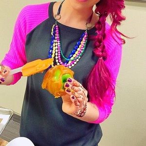 Dark Grey and Pink Lightweight Sweater