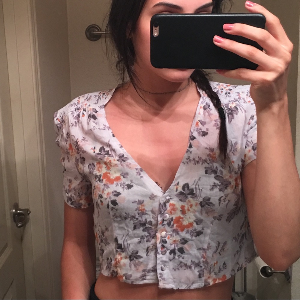 Urban outfitters floral crop top