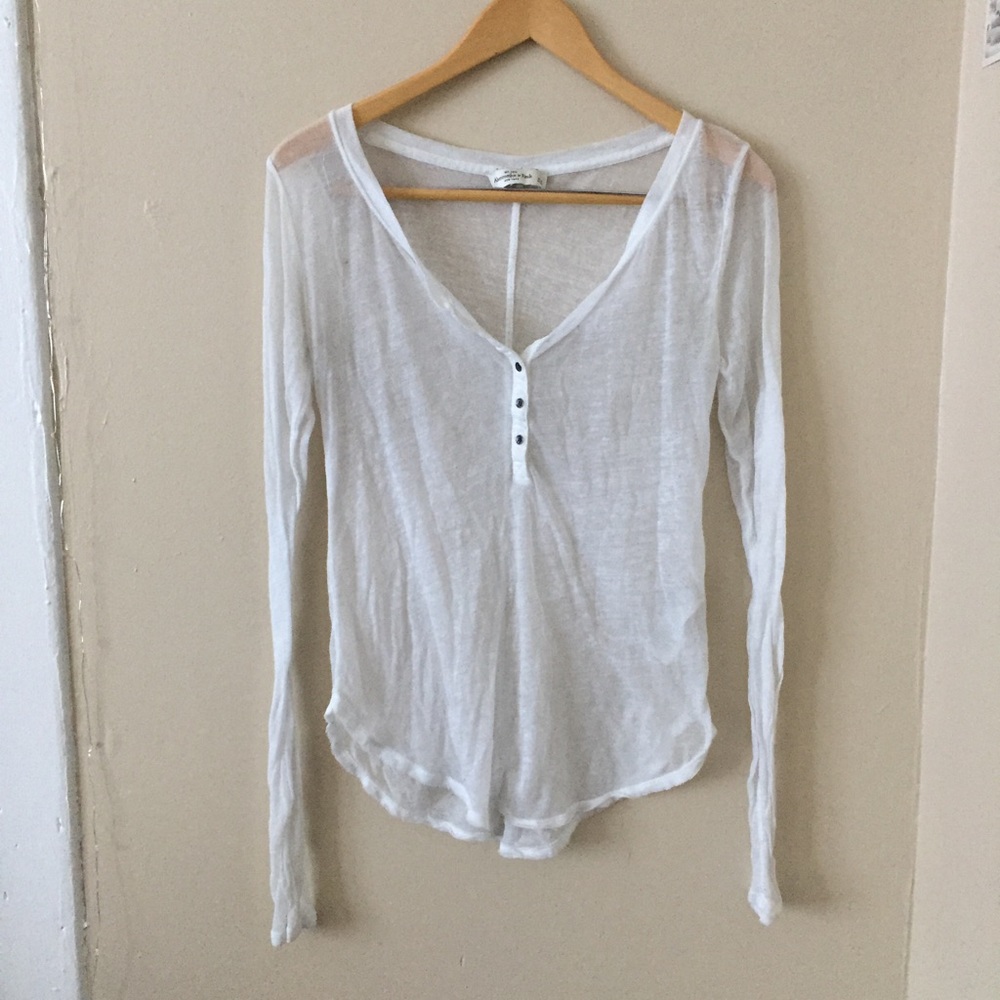 White Henley Tee