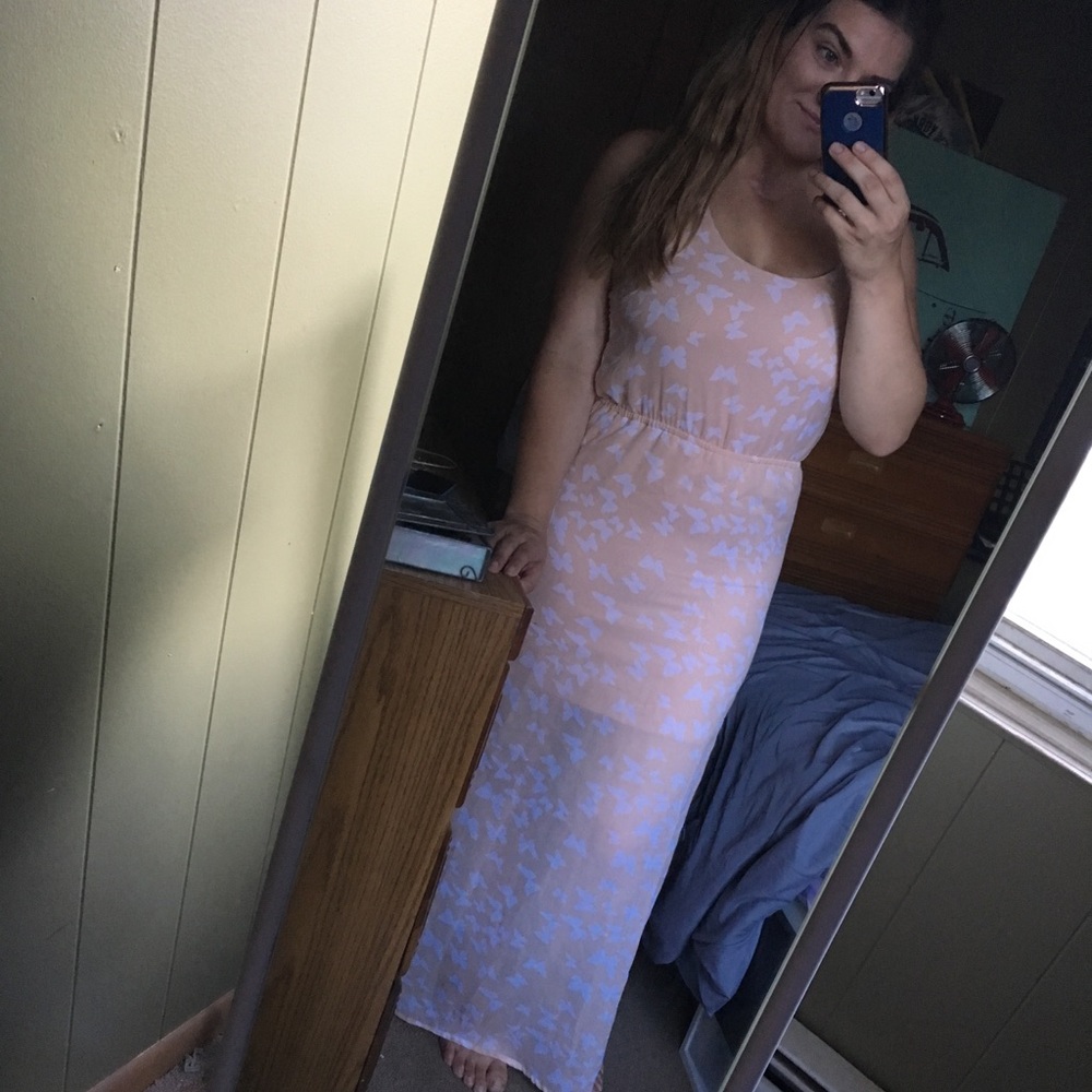 Chiffon butterfly maxi dress