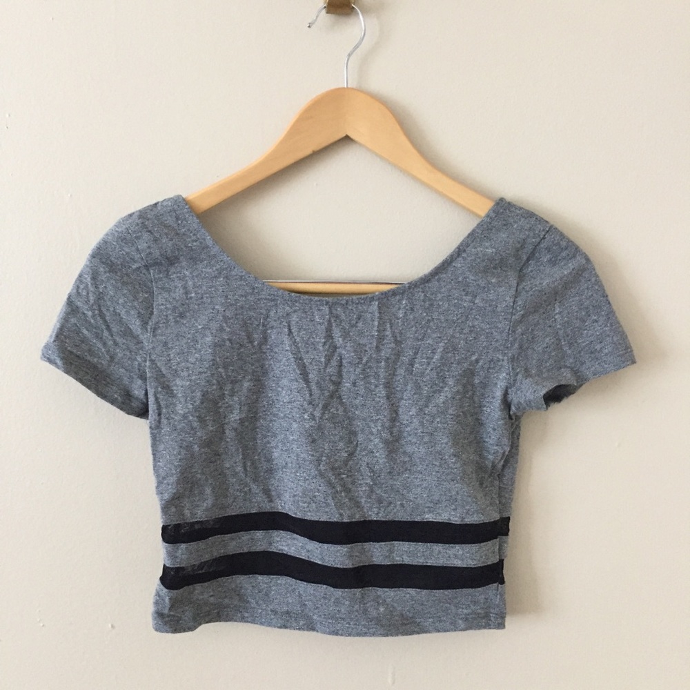 Gray Crop Top
