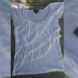 White lace and ruffles tee sz Small