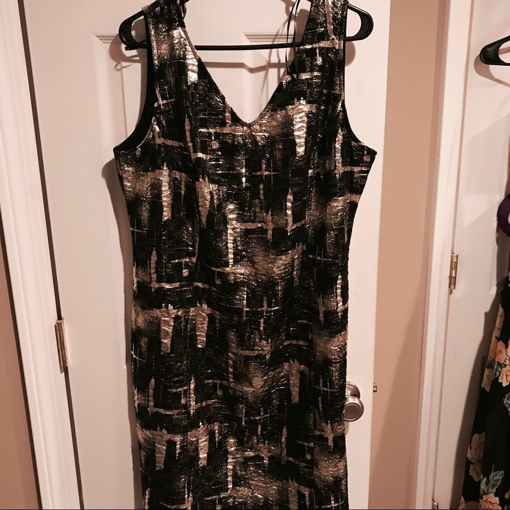 NWT PLUS SIZE GSLOVE BLACK AND SILVER BODYCON 3X - Picture 2 of 4