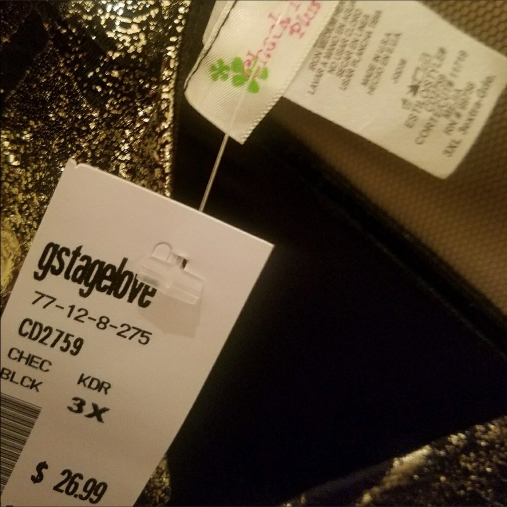 NWT PLUS SIZE GSLOVE BLACK AND SILVER BODYCON 3X - Picture 4 of 4