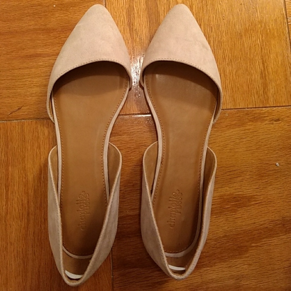 Tan faux suede flats