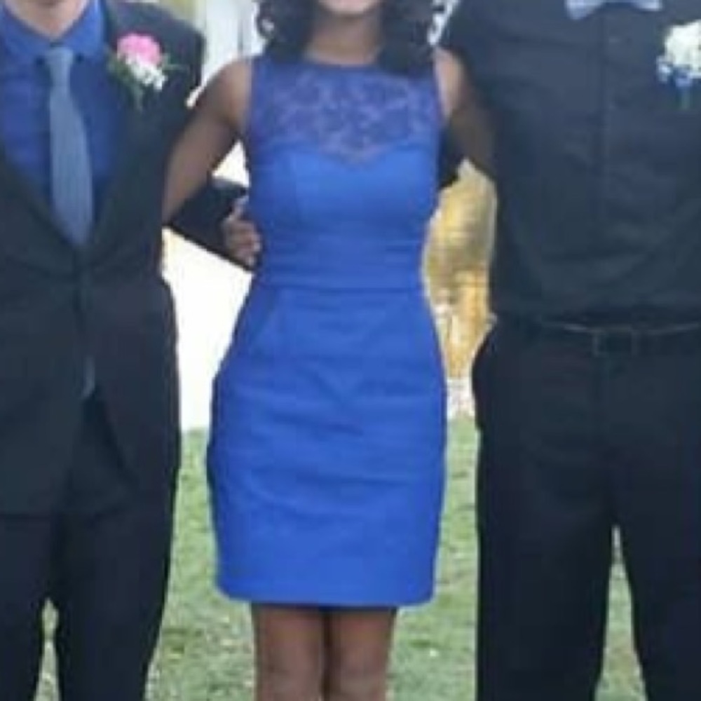 Lacy blue homecoming dress