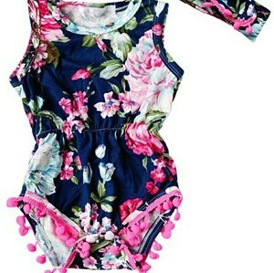 Navy Floral Romper