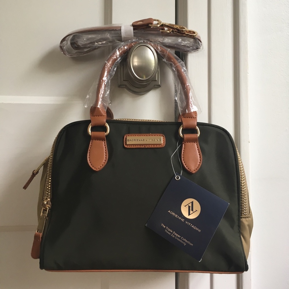 Adrienne Vittadini Olive Green & Khaki Handbag