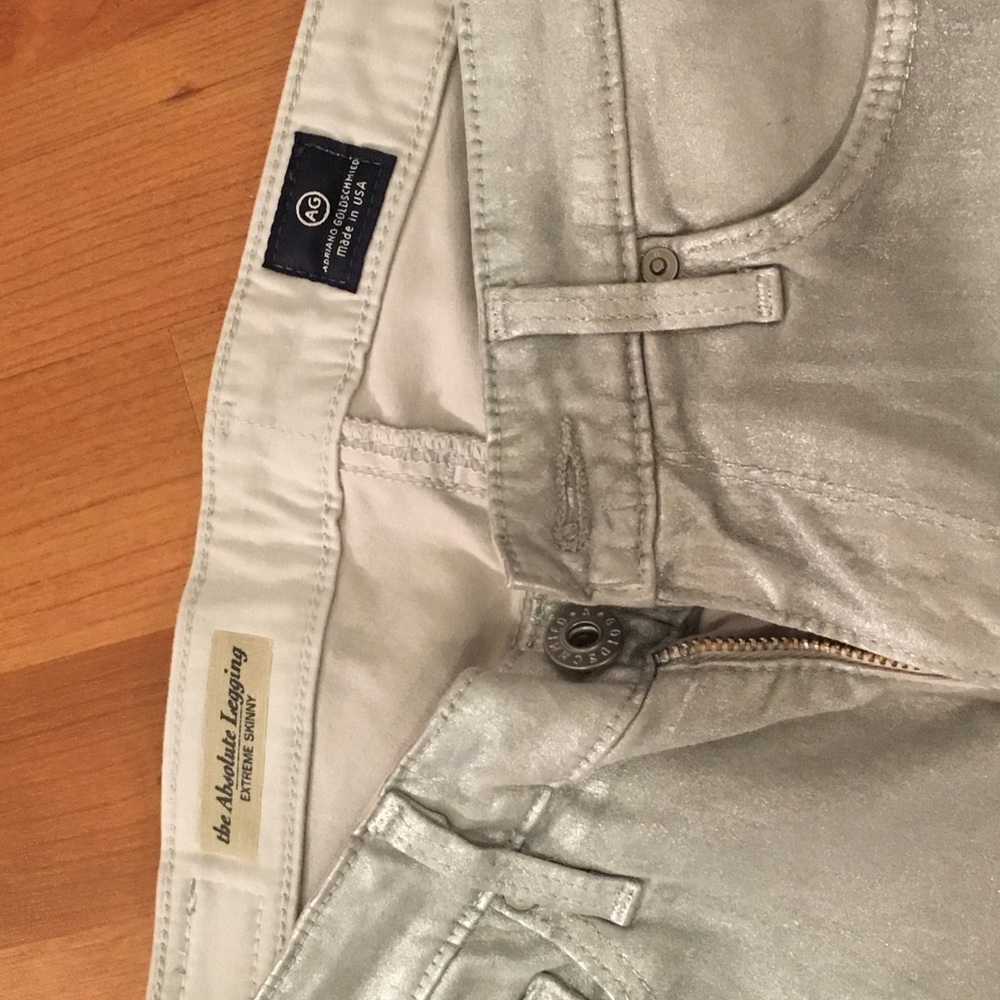 Adriano Goldschmied silver jeans. Extreme skinny