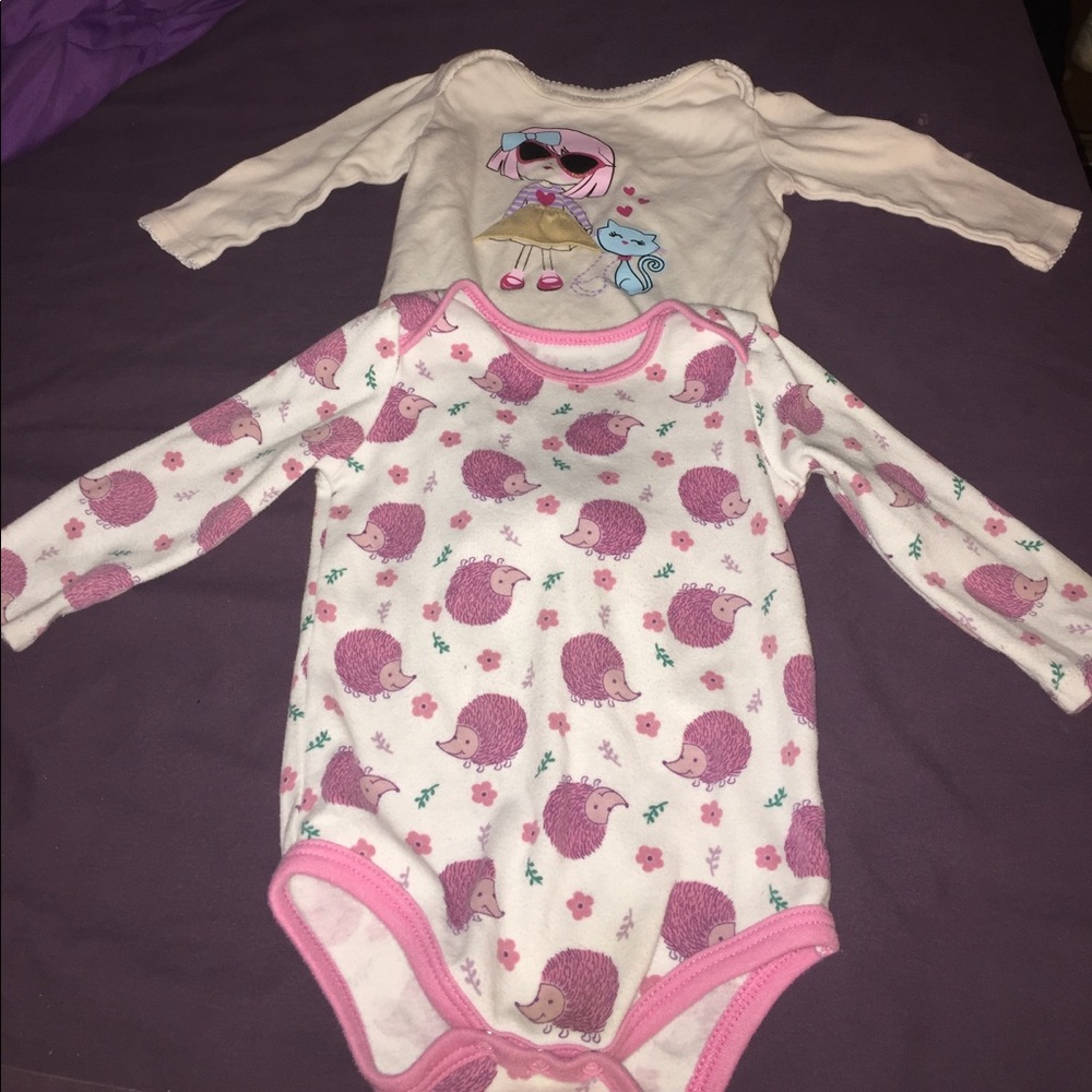 $9 both 6-9 month onesies.