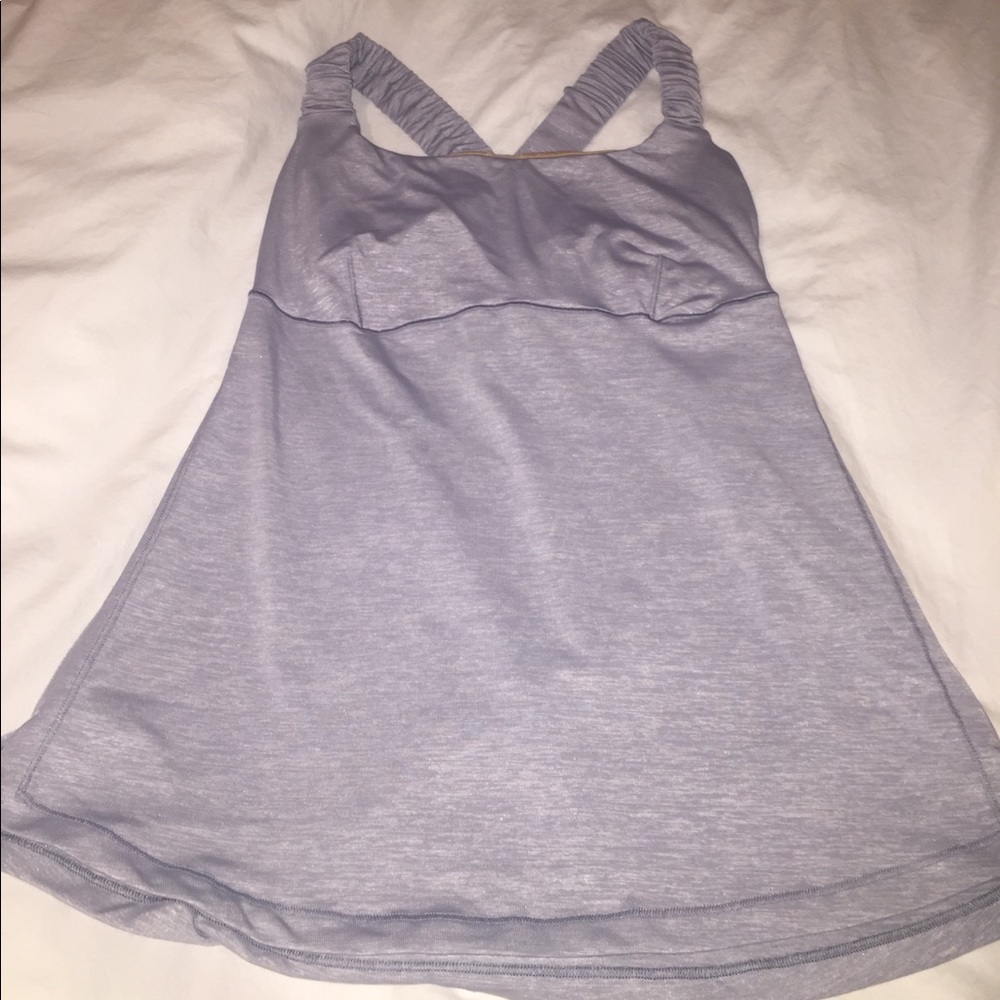 Gray Lululemon workout top