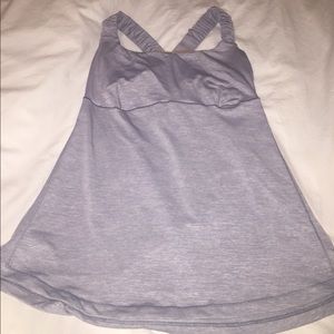 Gray Lululemon workout top