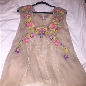 Free People floral embroidery blouse