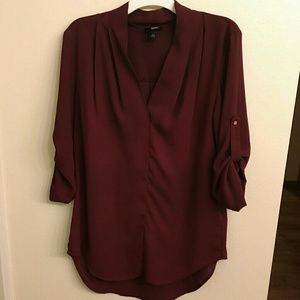 Mossimo Roll-Sleeve Blouse