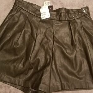 H&M Polyurethane Stylish Shorts NWT