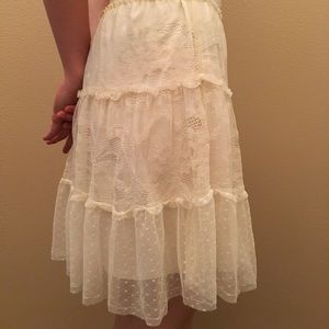 White Lace A-Line Skirt