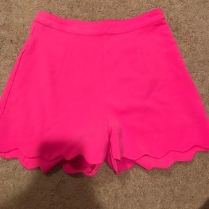 High waisted scalloped shorts