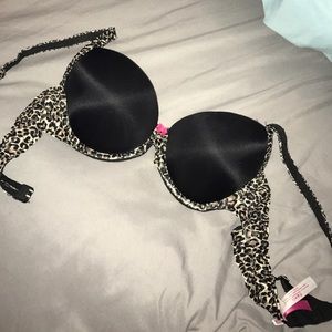 black and cheetah victoria secret bra