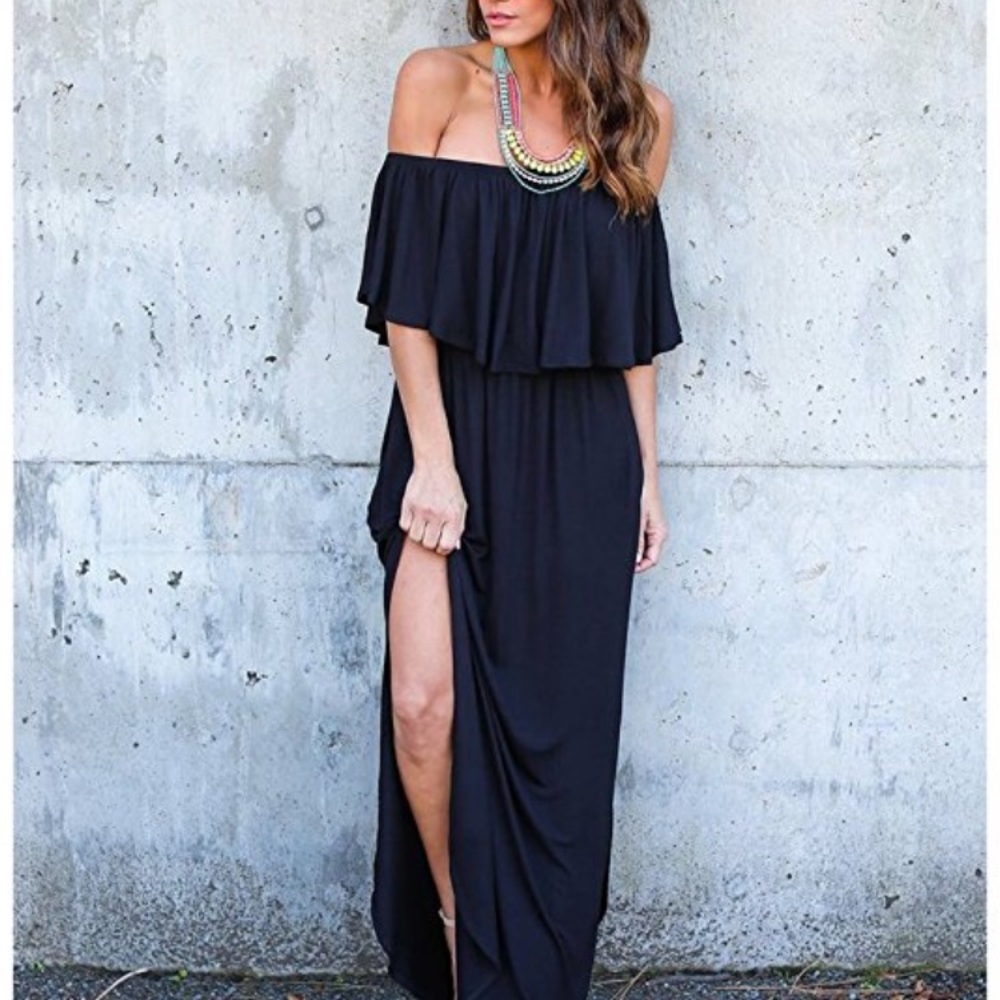Off the shoulder maxi dress