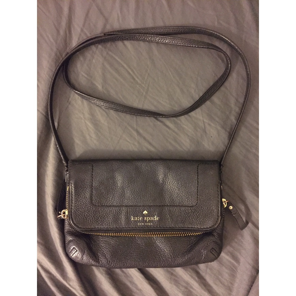 Black Leather Kate Spade Crossbody Bag