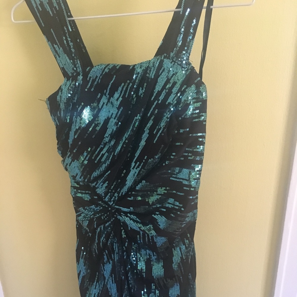 Black dress with blue sequins